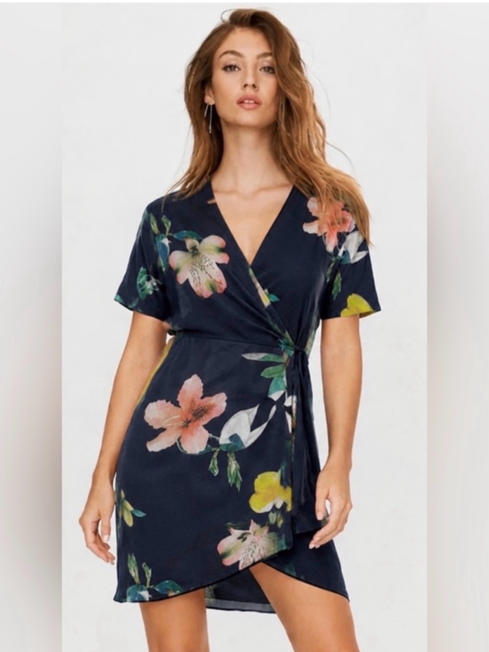 Aritzia Babaton Wallace Floral Wrap Dress